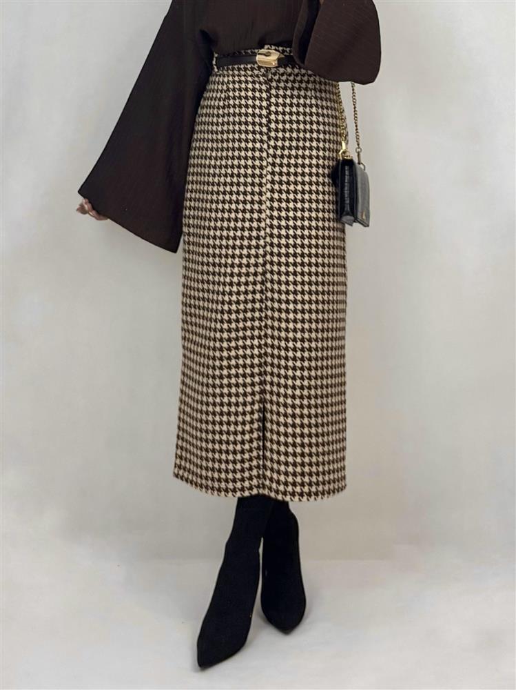 دامن پیردوپل پشمی و کمربند   